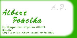 albert popelka business card